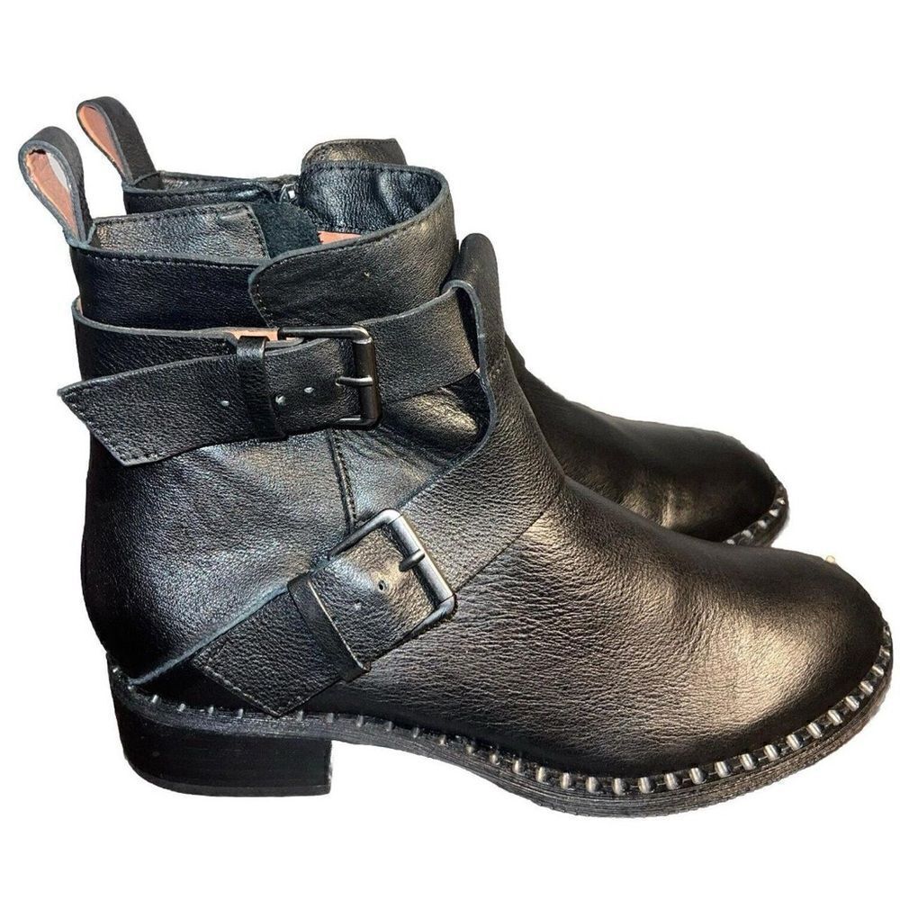Gentle Souls by Kenneth Cole Women's Moto Black Ankle Boots | 8.5
